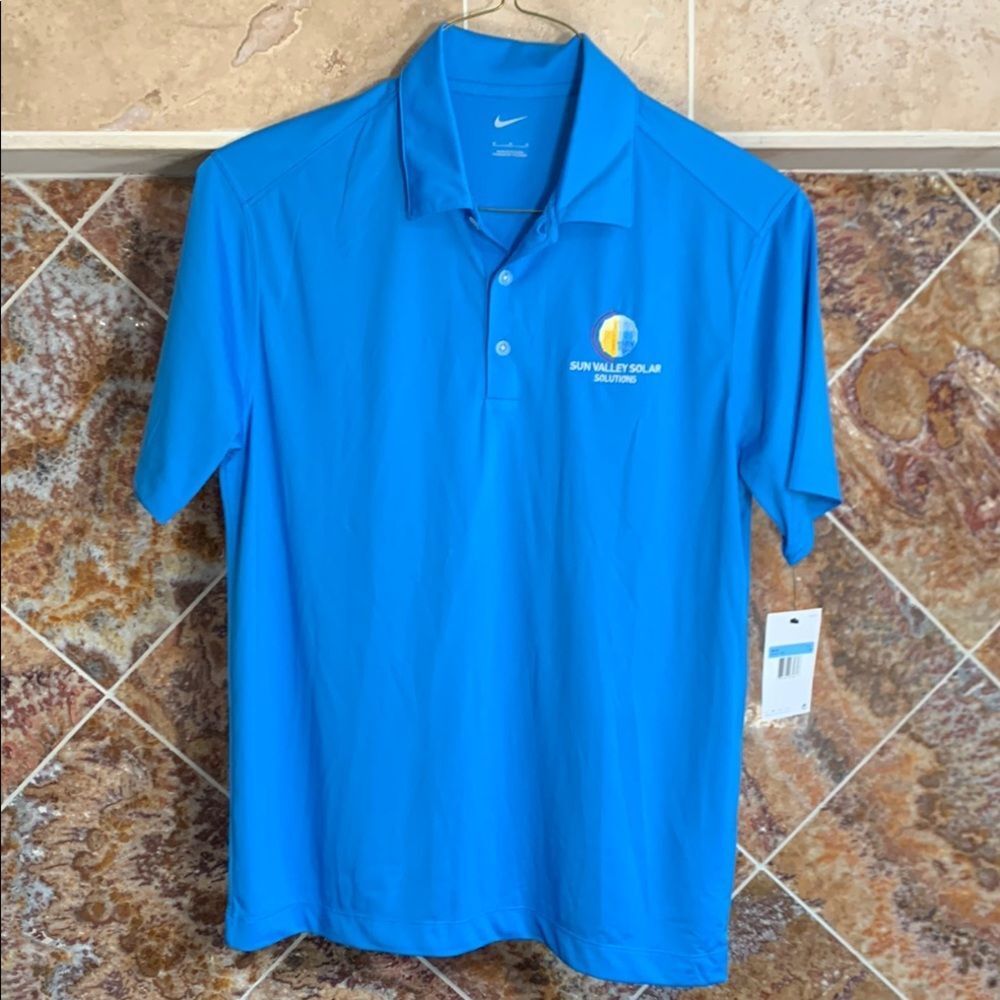 NEW Men's Nike Bright Blue Polo Golf Shirt with Classic Design and Short Sleeves